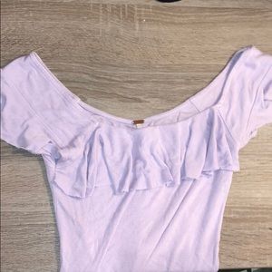 BOHO free people lavender ribbed top